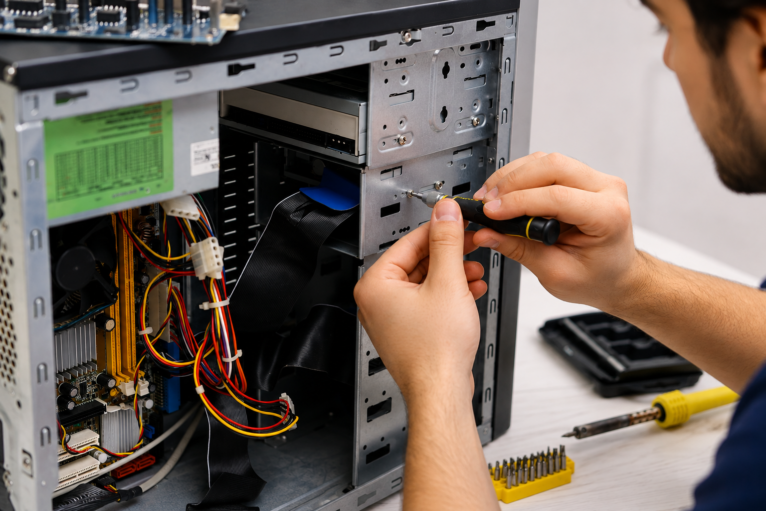 Desktop strip-down and reassembly in the Vashi workshop